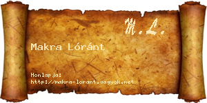 Makra Lóránt névjegykártya
